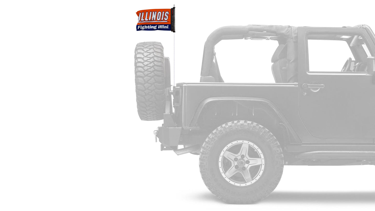 Illinois 11"x17" Forever Wave Flag for Jeep Wrangler YJ 1986-1995