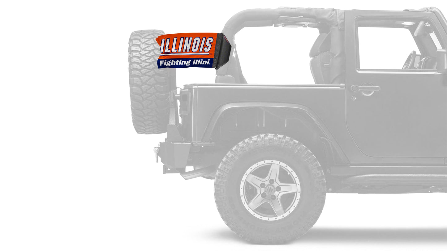 Illinois 11"x17" Forever Wave Flag for Jeep Wrangler JLU 4-Door 2018-Present