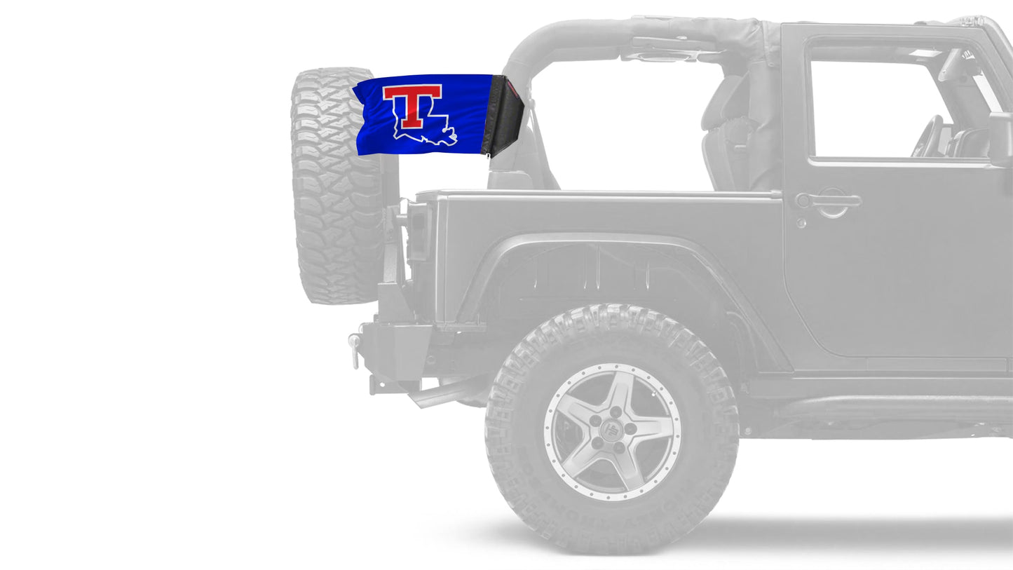 Louisiana Tech 11"x17" Forever Wave Flag for Jeep Wrangler YJ 1986-1995