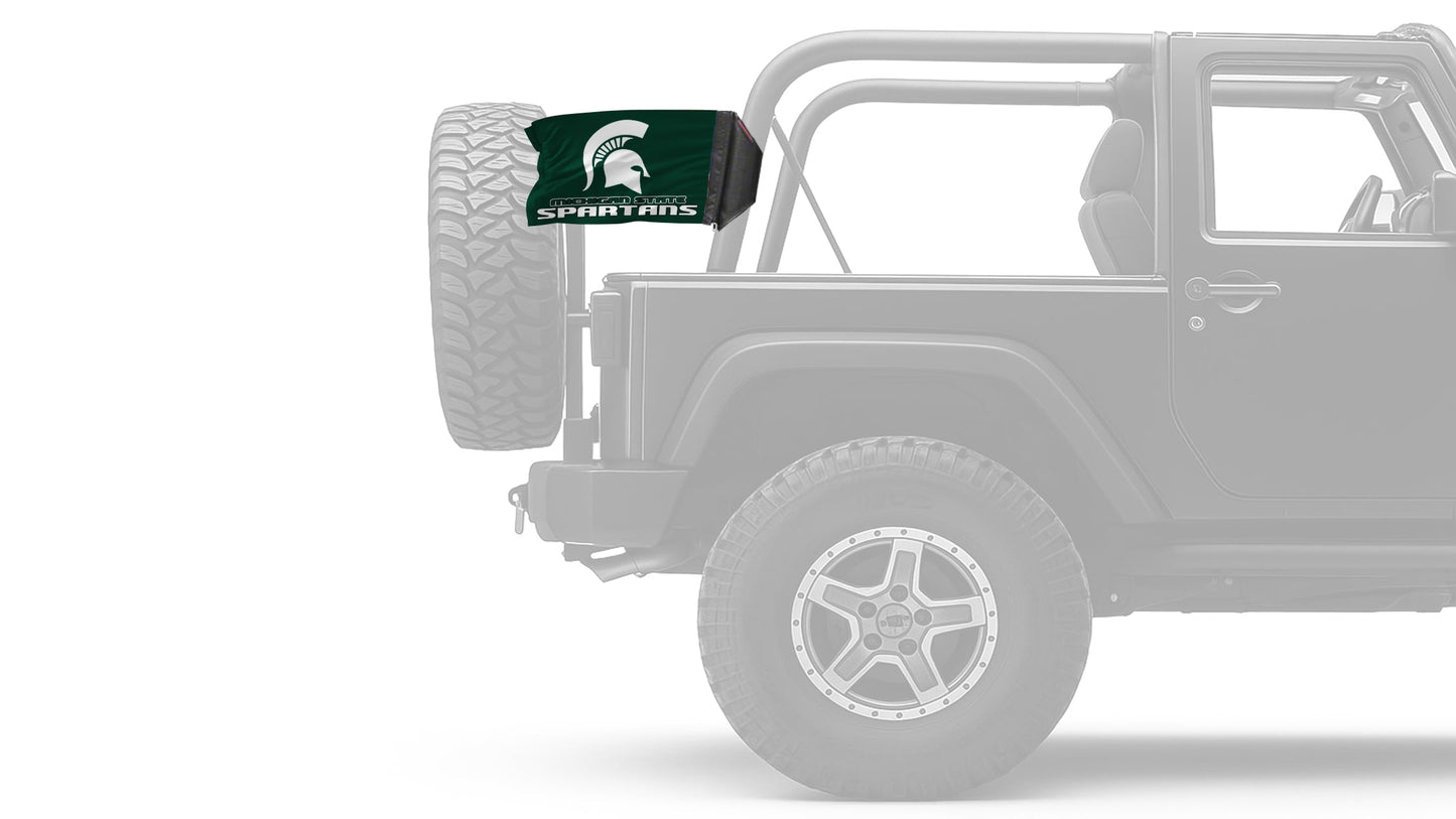 Michigan State 11"x17" Forever Wave Flag for Jeep Wrangler CJ-7 and CJ-8 1976-1986