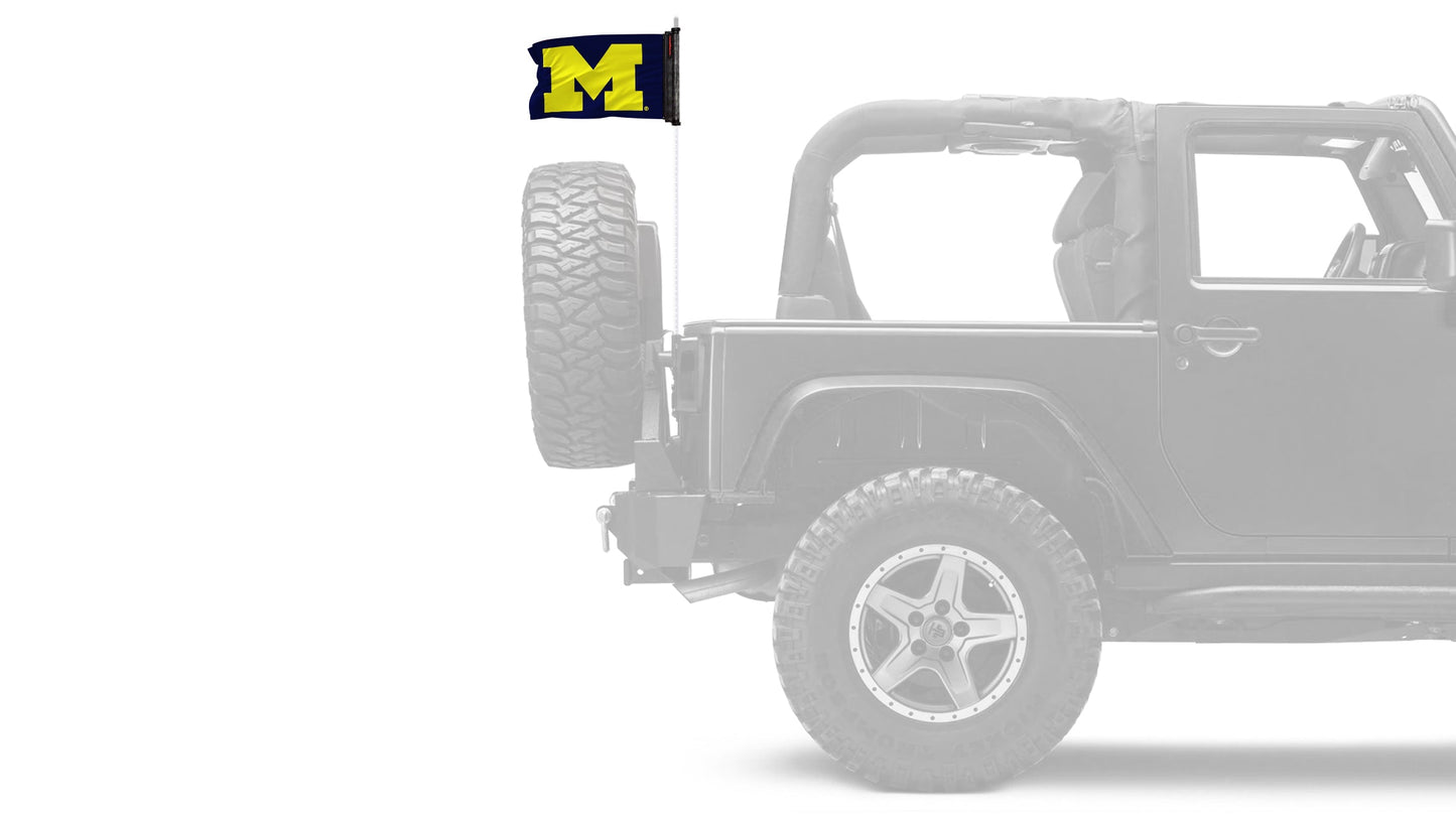 Michigan 11"x17" Forever Wave Flag for Jeep Wrangler JLU 4-Door 2018-Present