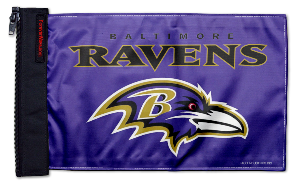 Baltimore Ravens 11"x17" Forever Wave Flag for Jeep Gladiator JT
