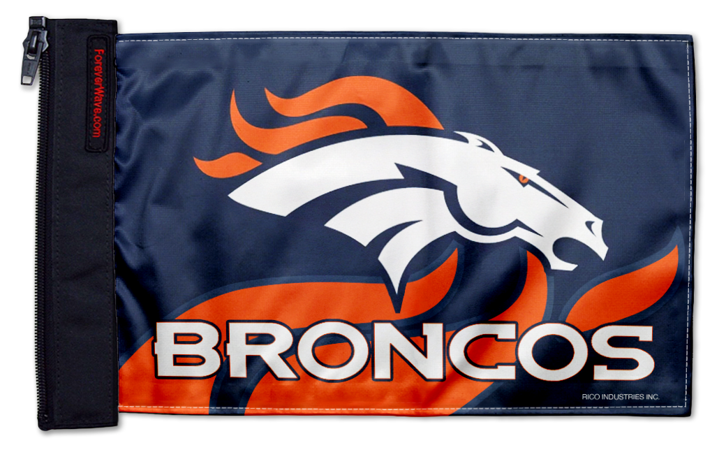Denver Broncos 11"x17" Forever Wave Flag for Jeep Wrangler YJ 1986-1995