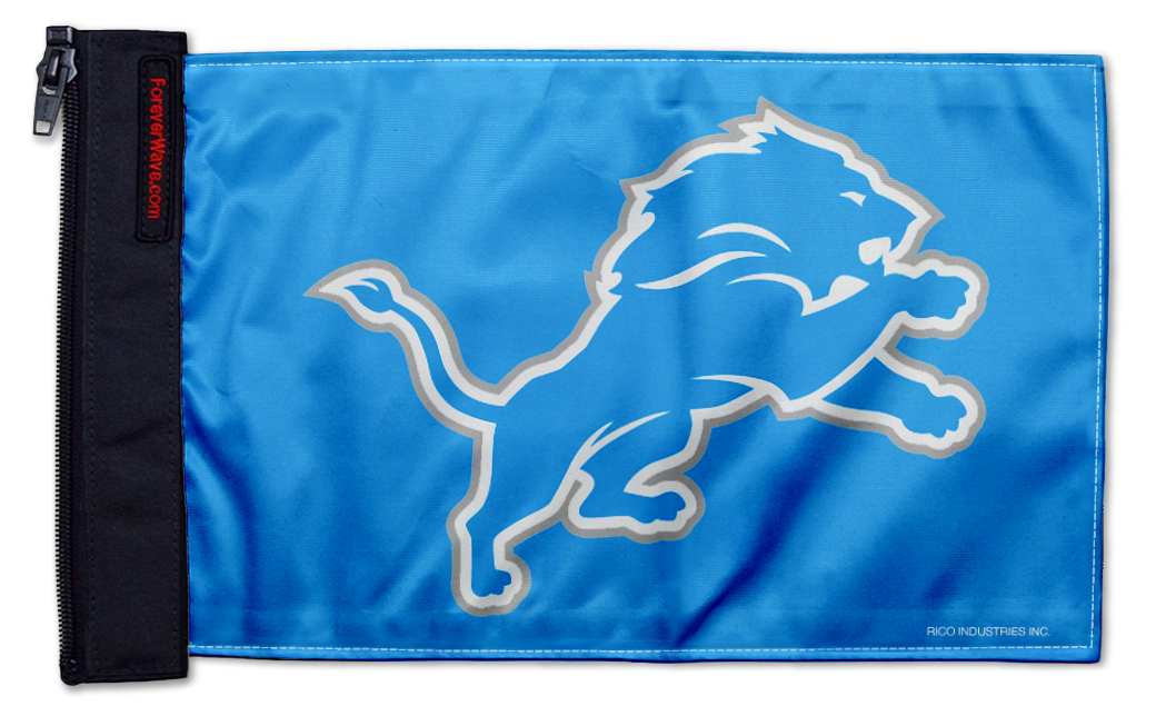 Detroit Lions 11"x17" Forever Wave Flag for Jeep Wrangler CJ-7 and CJ-8 1976-1986