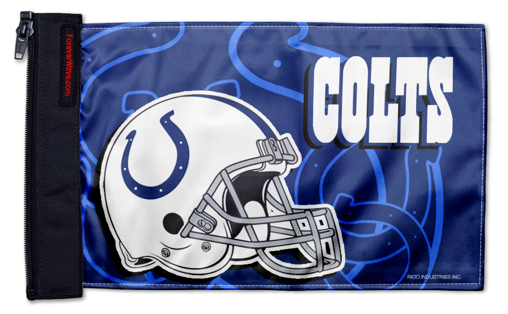 Indianapolis Colts 11"x17" Forever Wave Flag for Jeep Wrangler JLU 4-Door 2018-Present