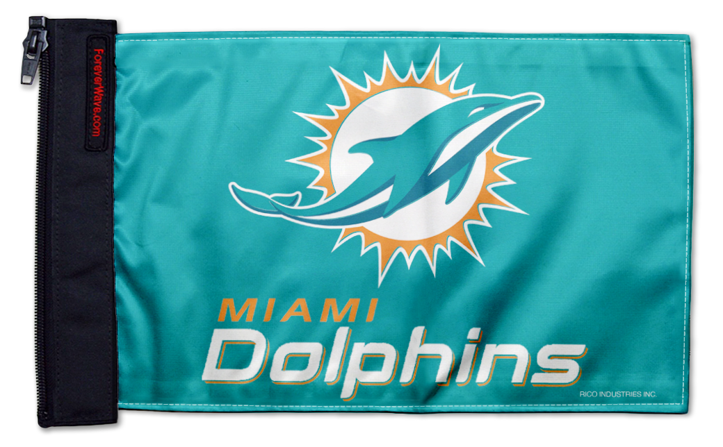 Miami Dolphins 11"x17" Forever Wave Flag for Jeep Wrangler TJ 1996-2006