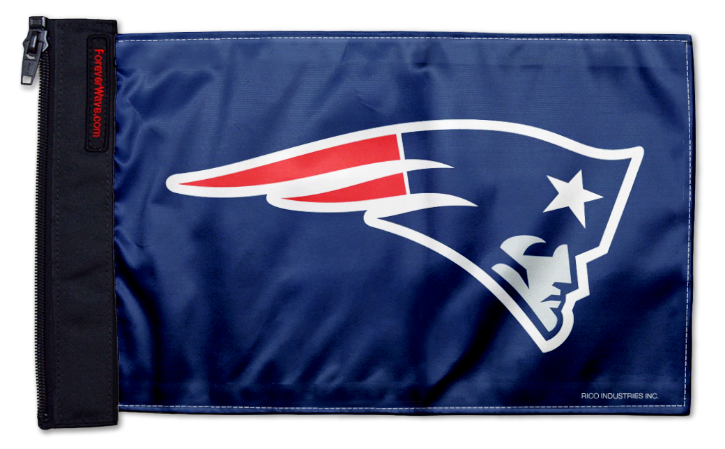 New England Patriots 11"x17" Forever Wave Flag for Jeep Wrangler JK 2-Door 2007-2018