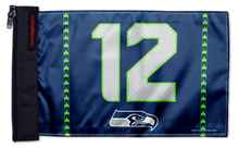 Seattle Seahawks 12th Man 11"x17" Forever Wave Flag for Jeep Wrangler JKU 4-Door 2007-2018