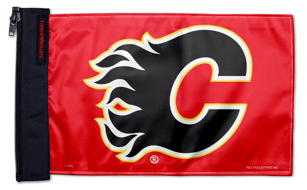 Calgary Flames 11"x17" Forever Wave Flag for Jeep Wrangler YJ 1986-1995