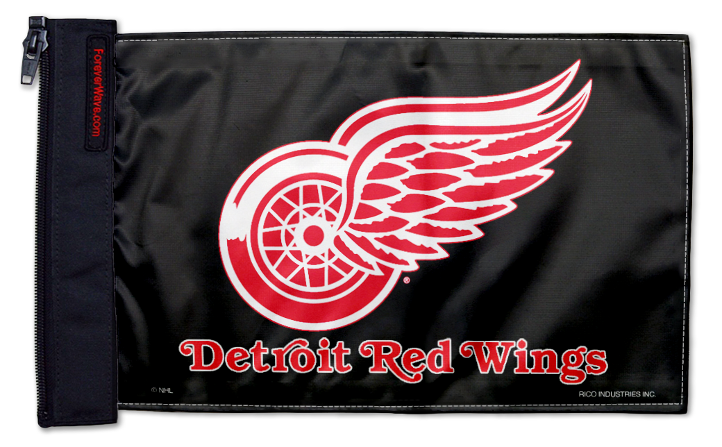 Detroit Red Wings 11"x17" Forever Wave Flag for Jeep Wrangler CJ-7 and CJ-8 1976-1986