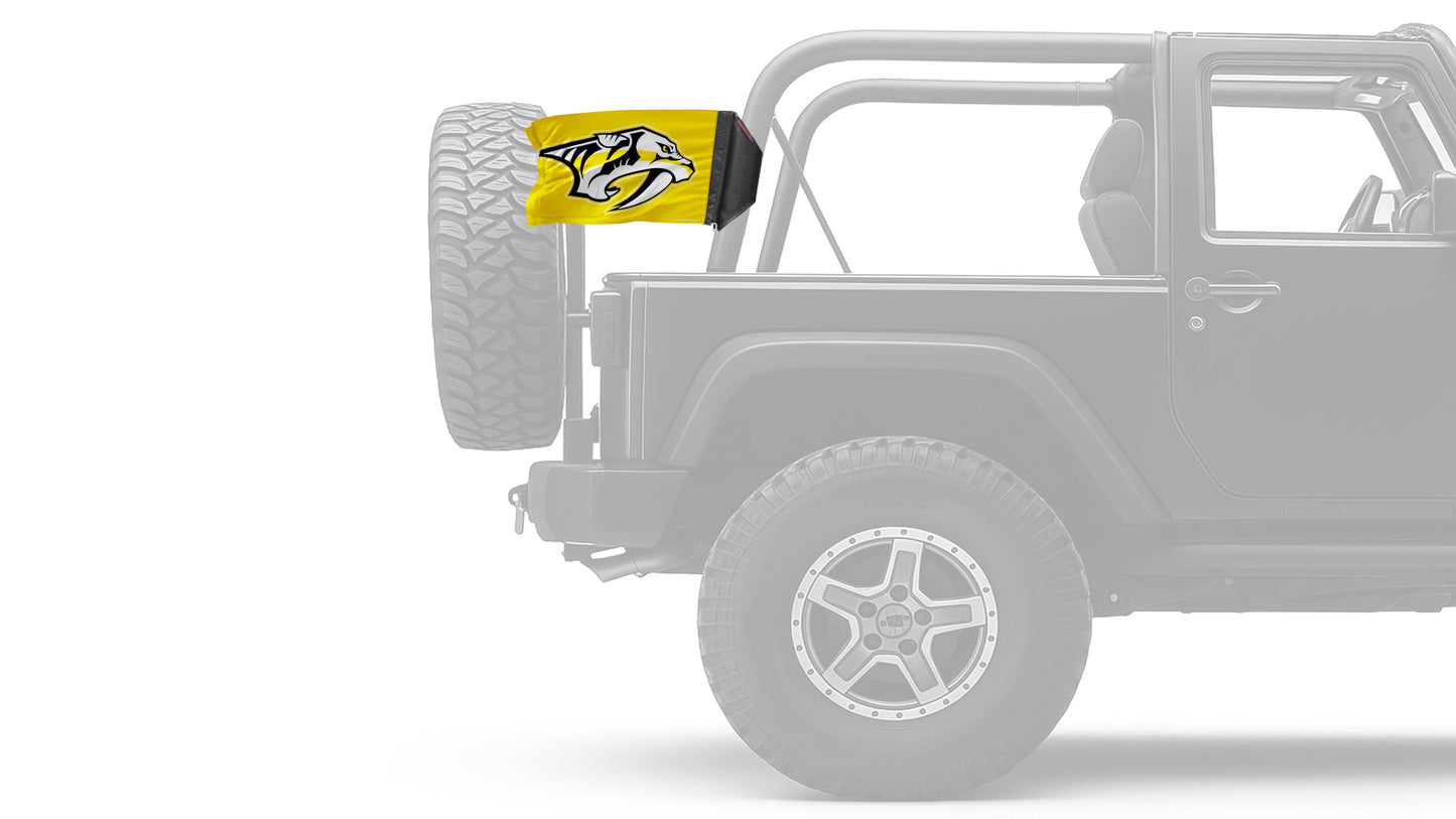 Nashville Predators 11"x17" Forever Wave Flag for Jeep Wrangler CJ-7 and CJ-8 1976-1986