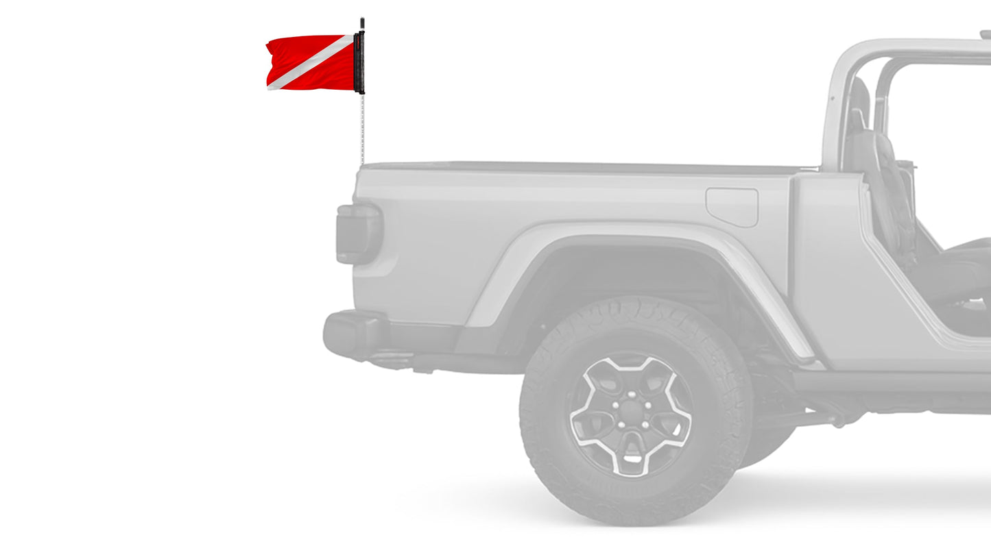 Diver Down 12"x18" Forever Wave Flag for Jeep Wrangler YJ 1986-1995