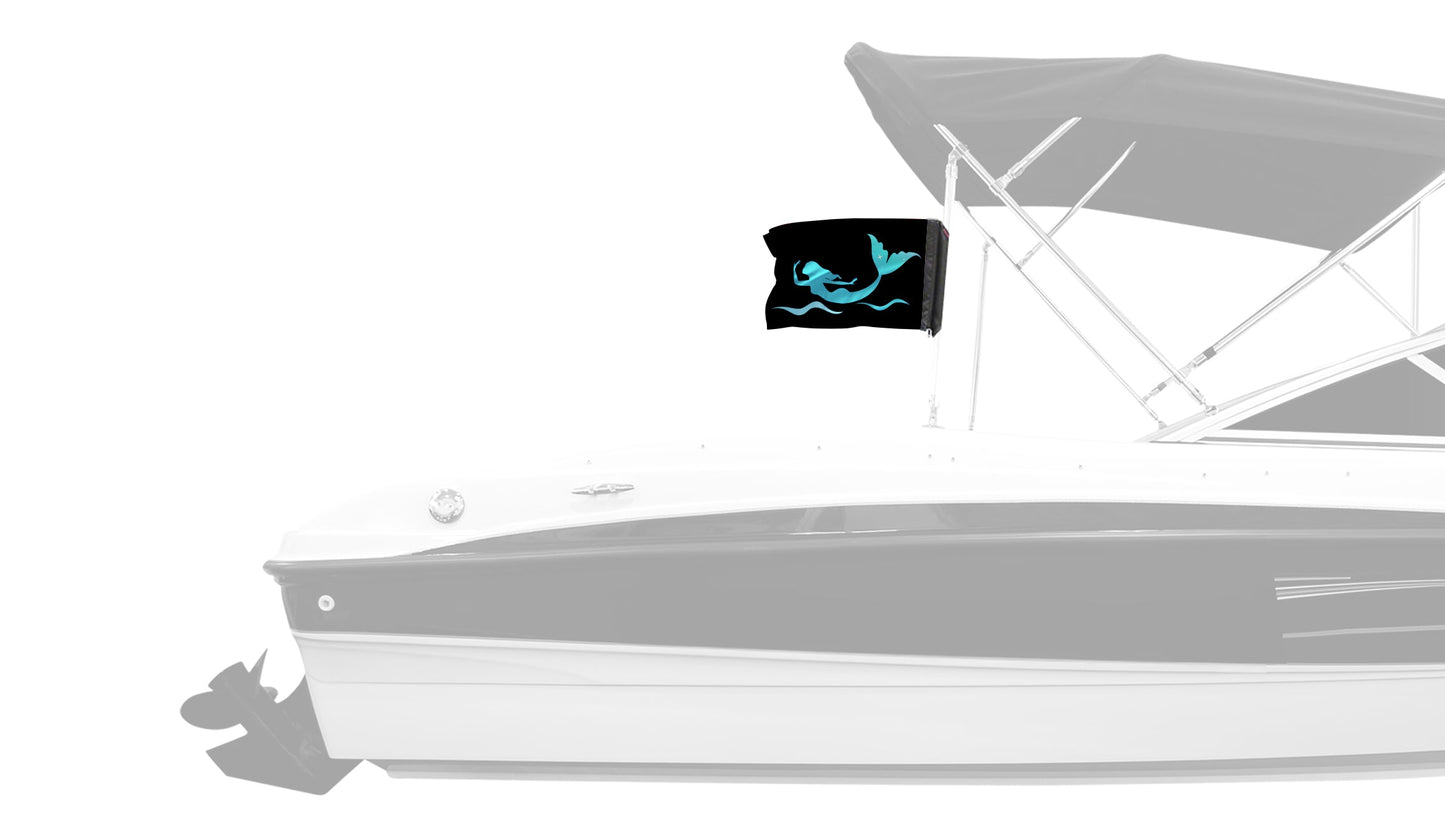 Mermaid 12"x18" Forever Wave Flag for Boats