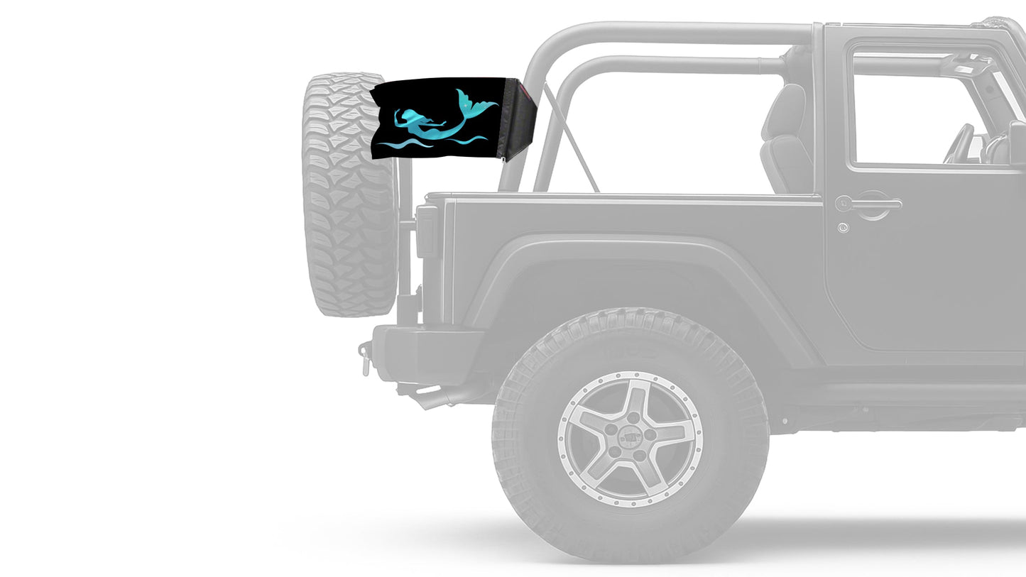 Mermaid 12"x18" Forever Wave Flag for Jeep Wrangler JL 2-Door 2018-Present