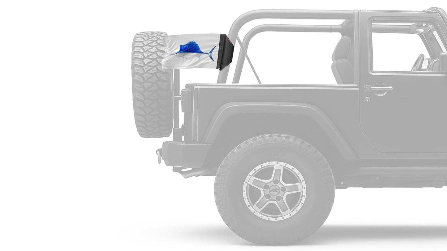 Sailfish 12"x18" Forever Wave Flag for Jeep Wrangler JK 2-Door 2007-2018