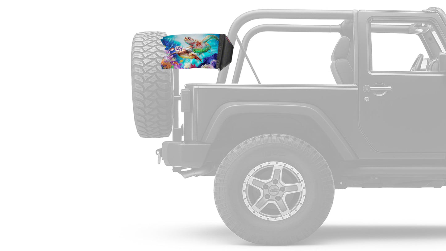Sea Turtles 12"x18" Forever Wave Flag for Jeep Wrangler JK 2-Door 2007-2018