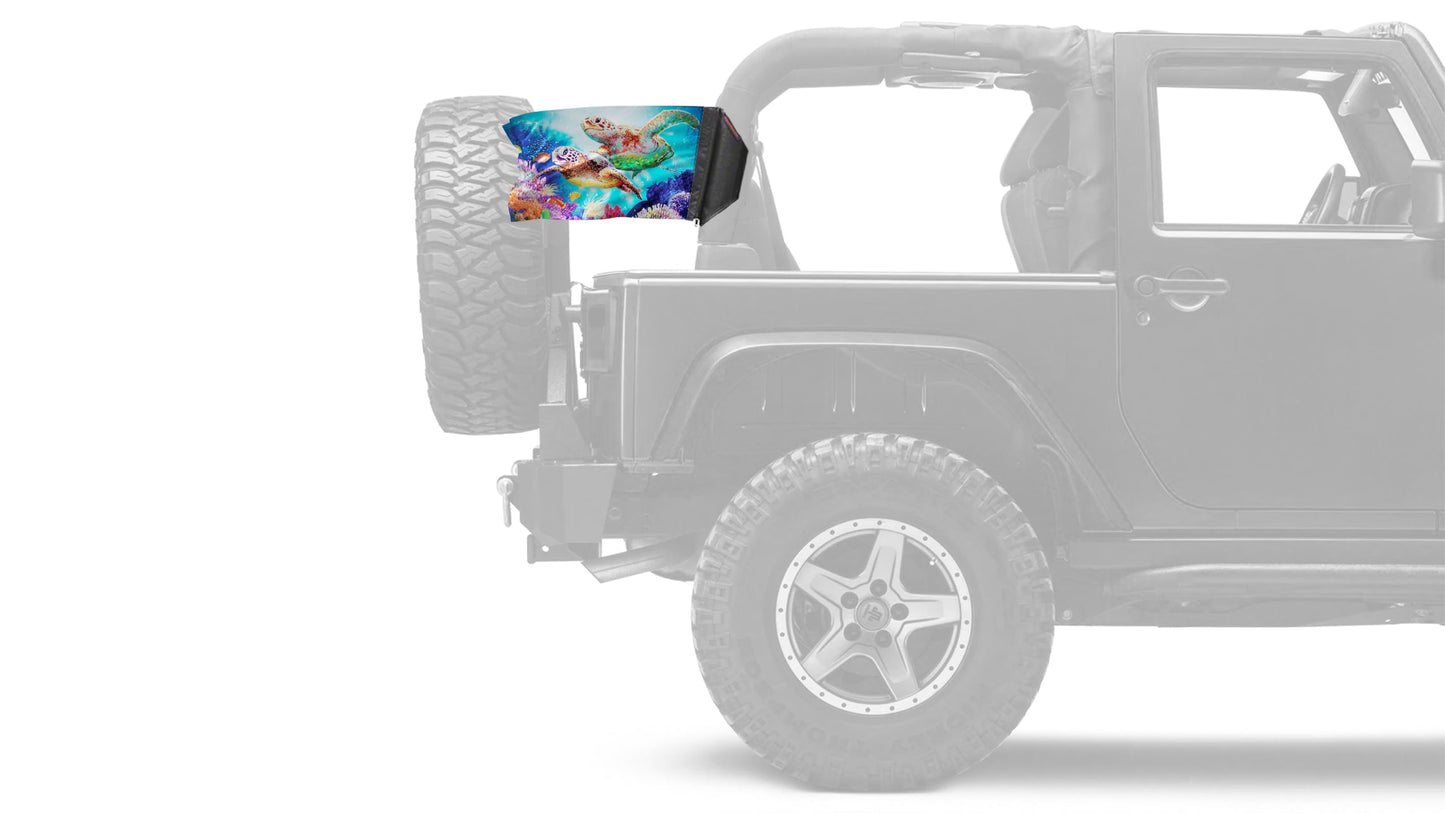 Sea Turtles 12"x18" Forever Wave Flag for Jeep Wrangler LJ 2003-2006