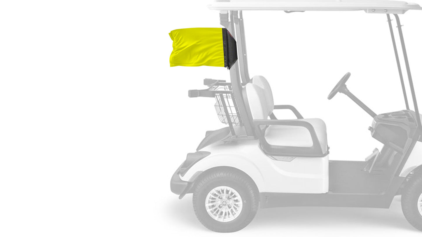 Solid Yellow "Q" 12"x18" Forever Wave Flag for Golf Carts