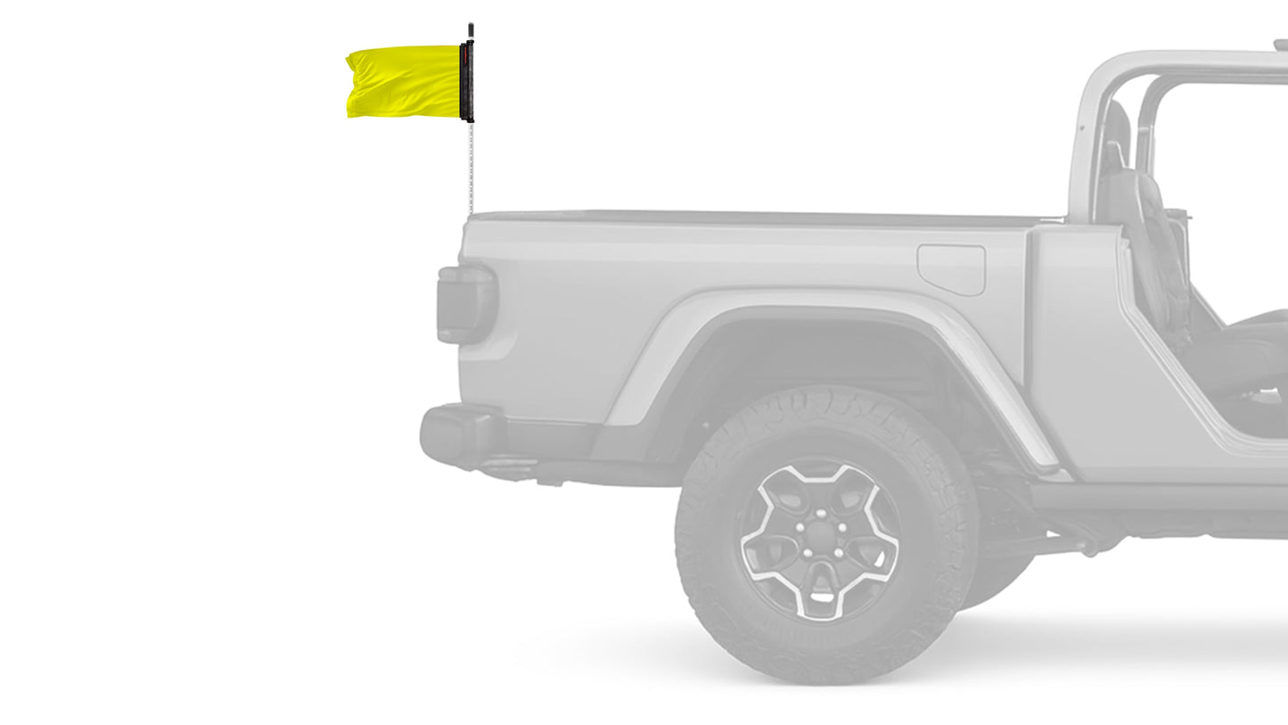 Solid Yellow "Q" 12"x18" Forever Wave Flag for Jeep Wrangler JL 2-Door 2018-Present