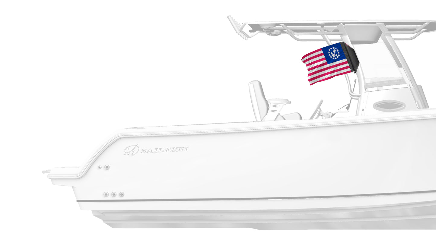 US Nautical Yacht Ensign 12"x18" Forever Wave Flag
