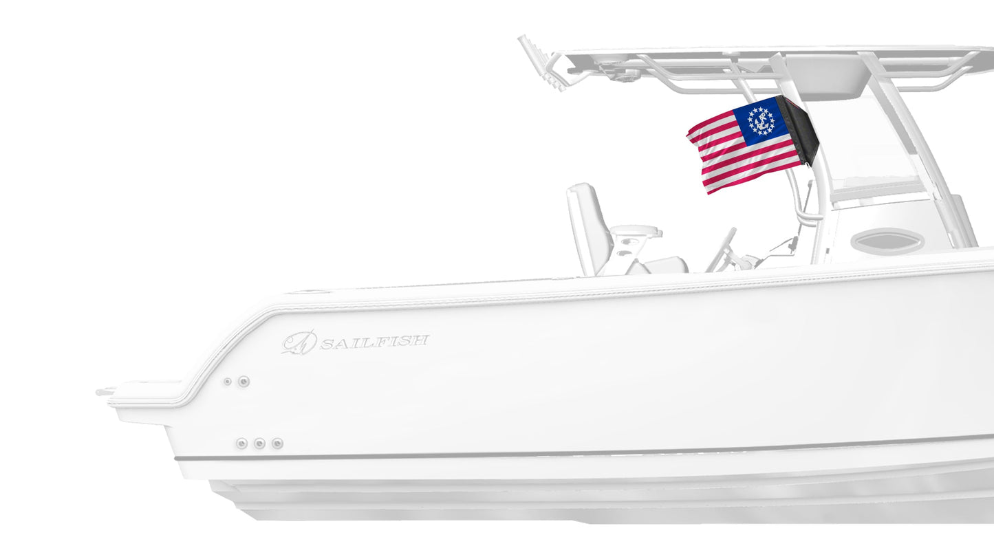 US Nautical Yacht Ensign 12"x18" Forever Wave Flag for Boats