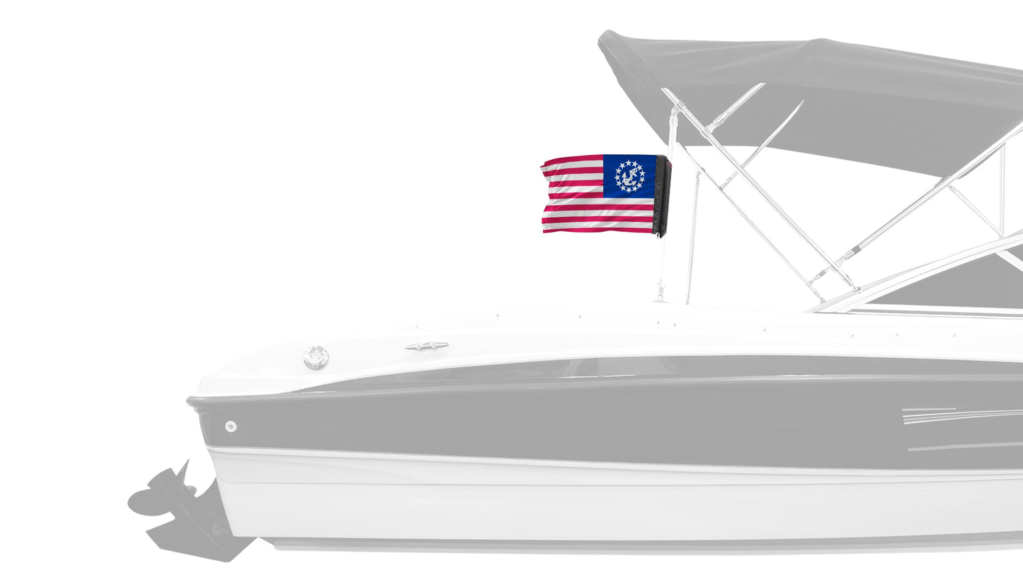 US Nautical Yacht Ensign 12"x18" Forever Wave Flag for Boats