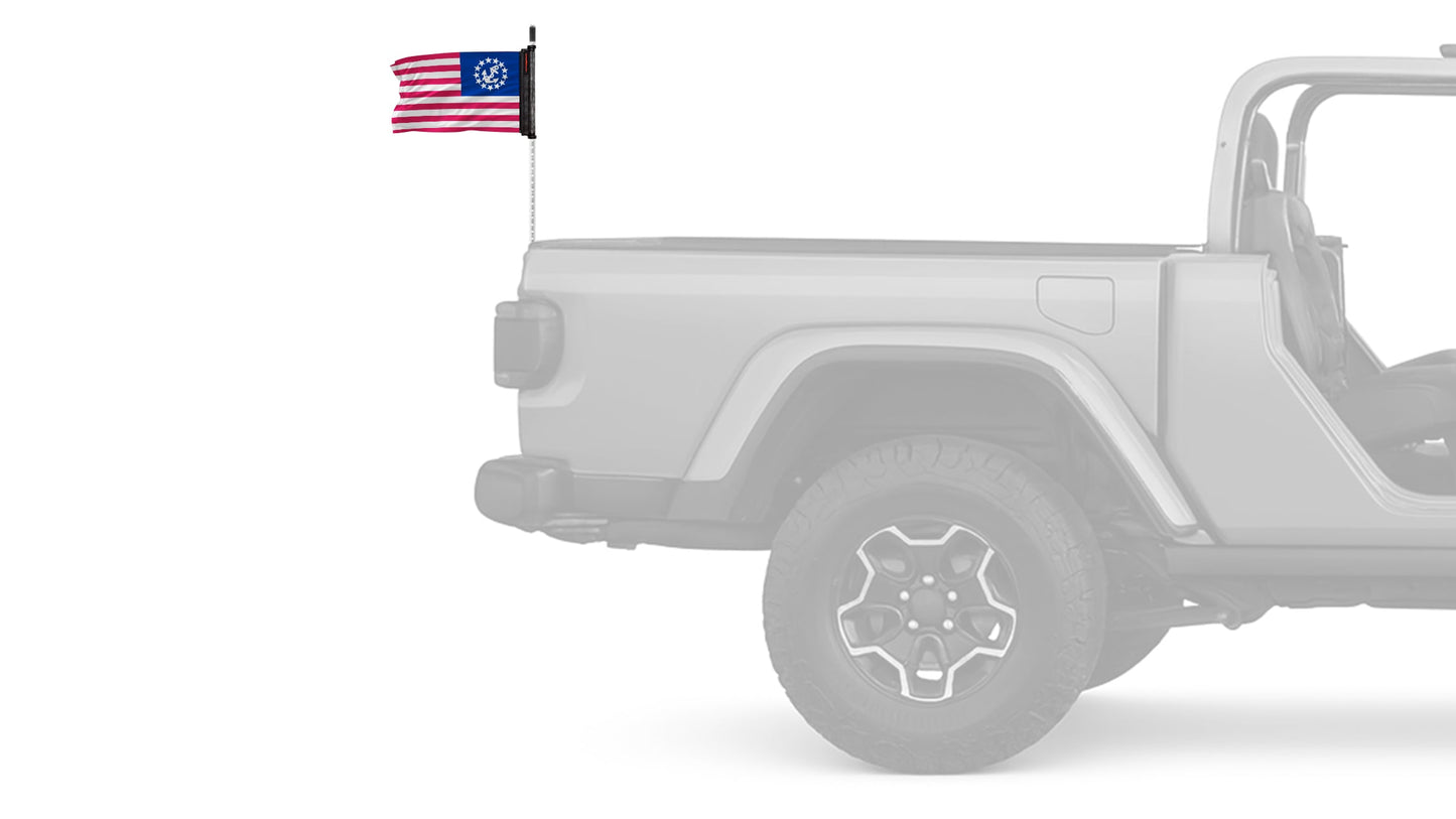 US Nautical Yacht Ensign 12"x18" Forever Wave Flag for Jeep Wrangler JL 2-Door 2018-Present
