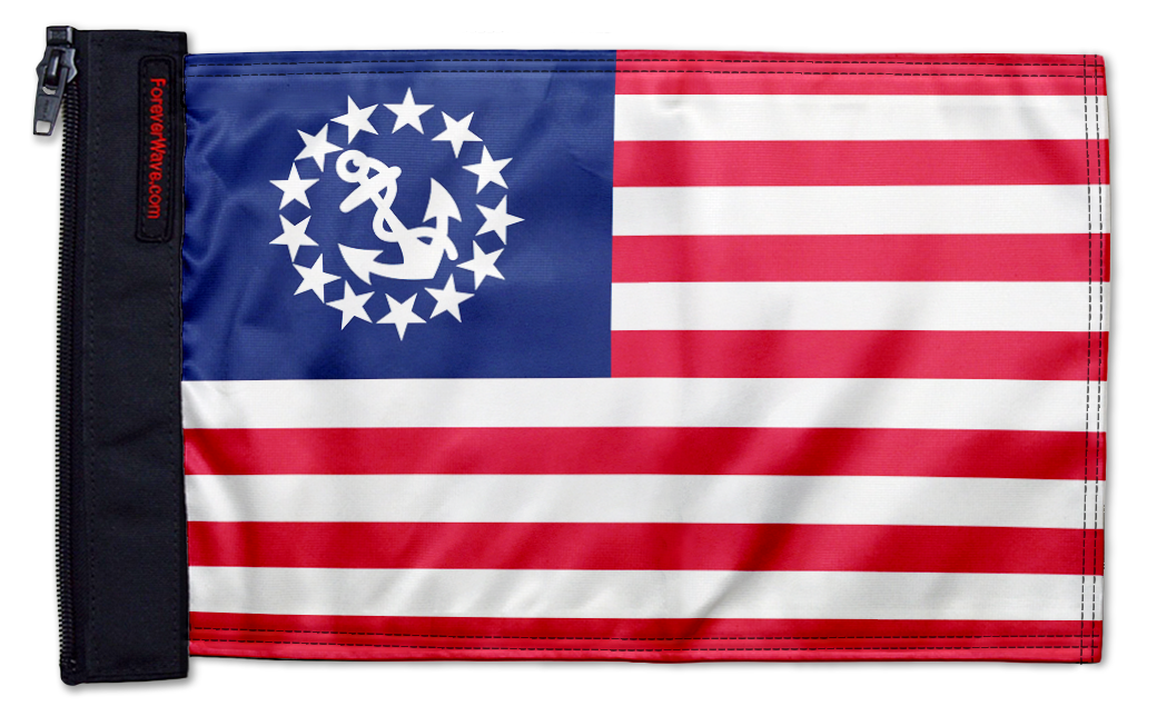 US Nautical Yacht Ensign 12"x18" Forever Wave Flag for UTVs