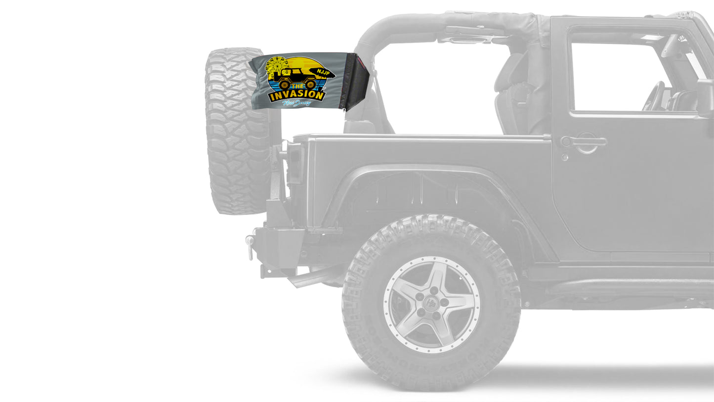 New Jersey Jeep Invasion 12"x18" Forever Wave Flag for Jeep Wrangler YJ 1986-1995