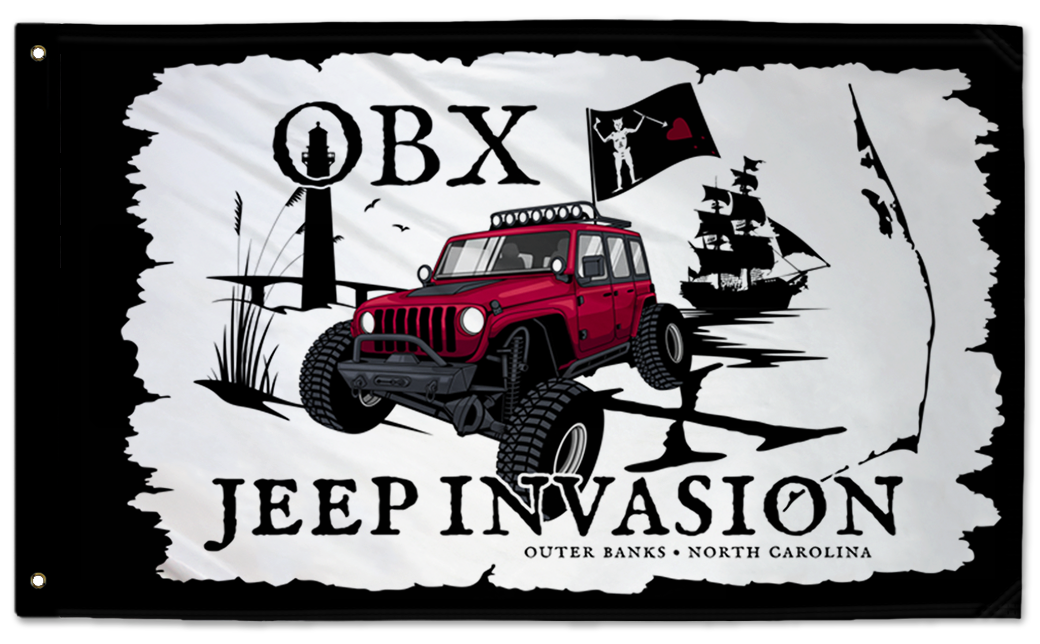 OBX Jeep Invasion Flag 3'x5' Double-Sided Flag