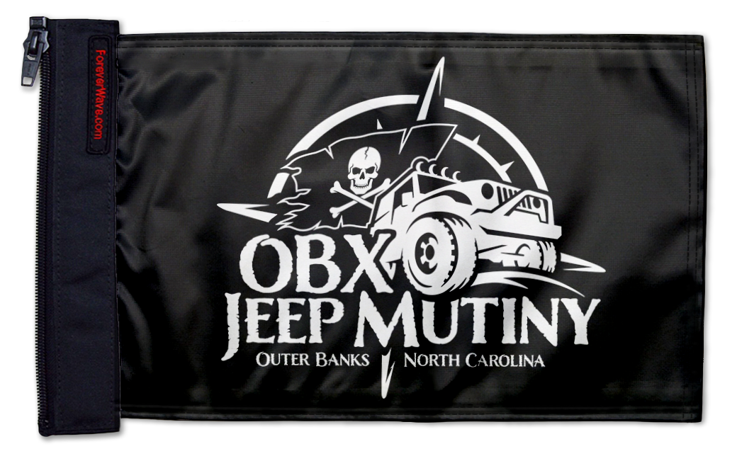 OBX Jeep Mutiny 12"x18" Forever Wave Flag