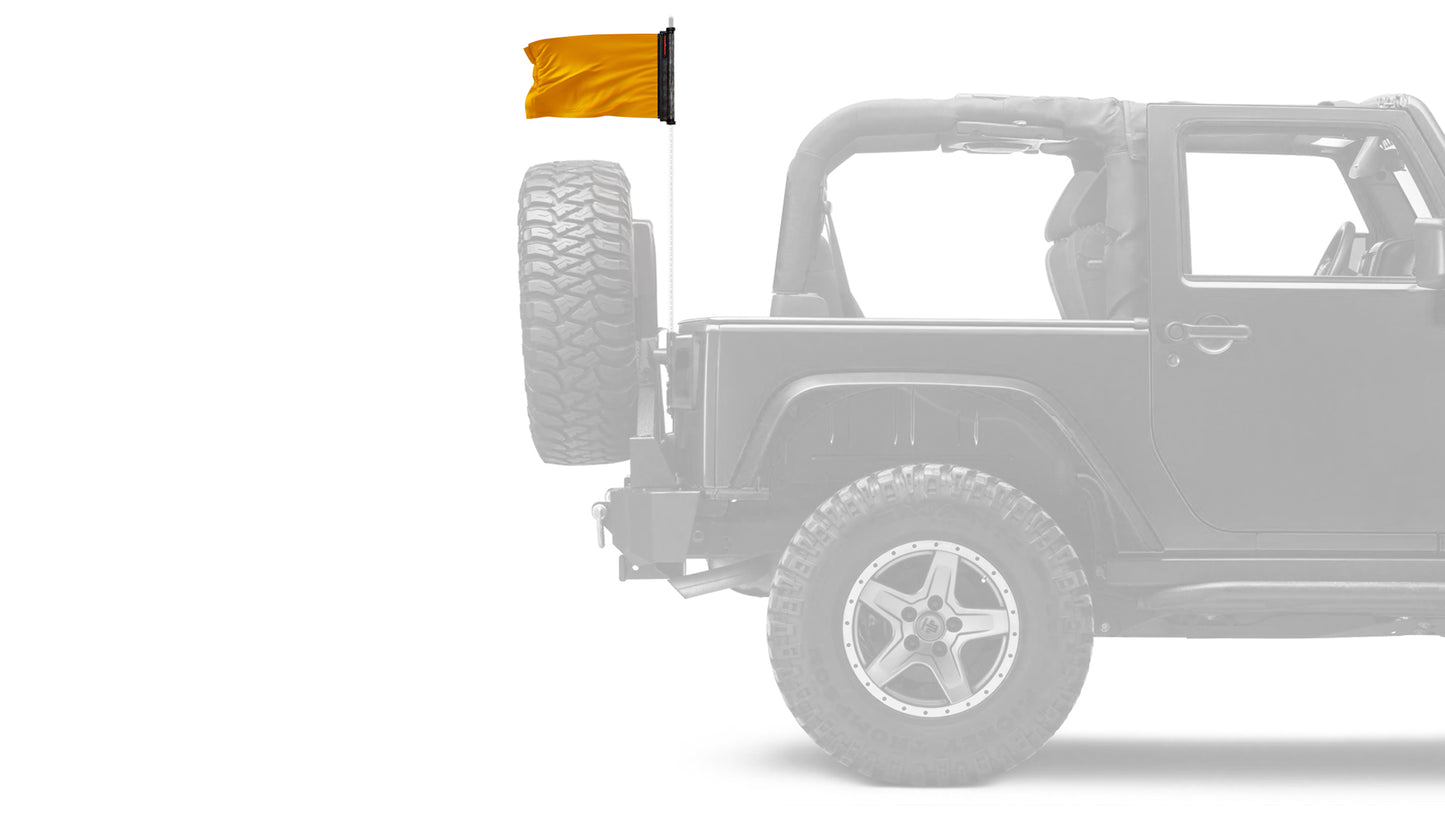 Solid Color Orange 12"x18" Forever Wave Flag for Jeep Wrangler LJ 2003-2006