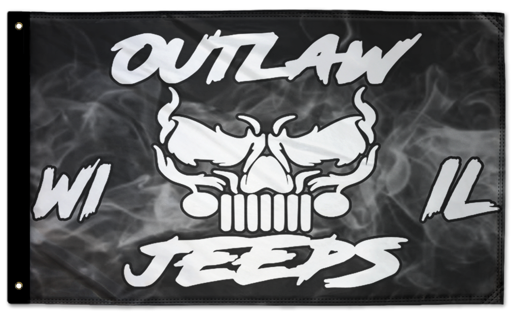 Outlaw Jeeps WI IL Flag 3'x5' Double-Sided Flag