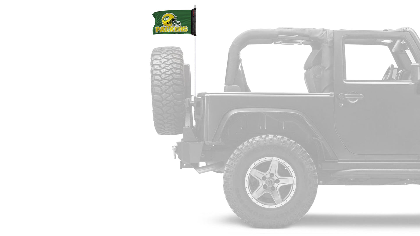 Green Bay Packers 11"x17" Forever Wave Flag for Jeep Wrangler JK 2-Door 2007-2018
