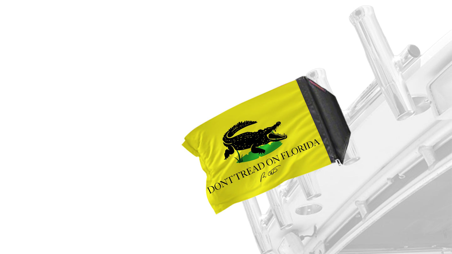 Don't Tread On Florida 12"x18" Forever Wave Flag for Boats