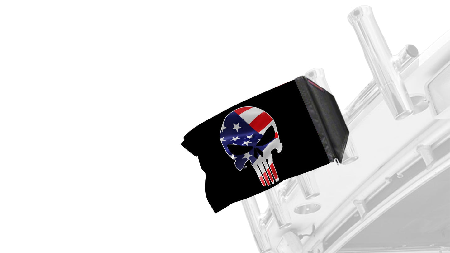 Punisher USA 12"x18" Forever Wave Flag for Boats