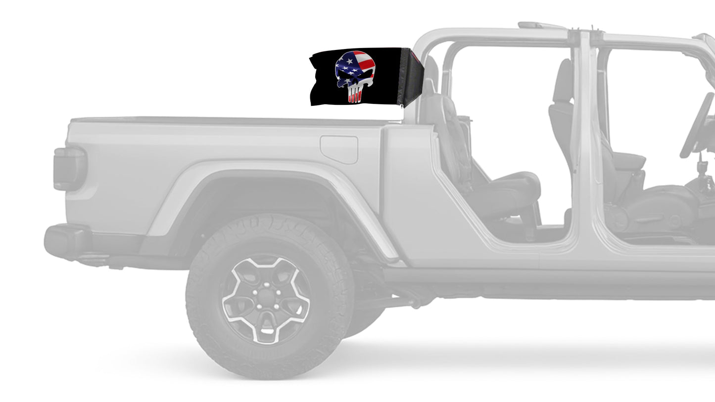 Punisher USA 12"x18" Forever Wave Flag for Jeep Gladiator JT