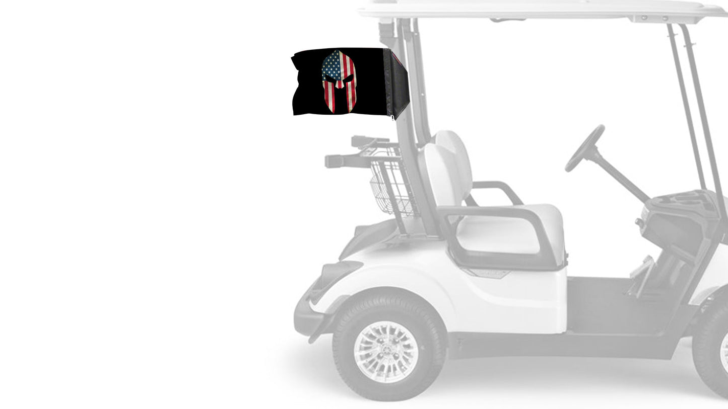 Spartan USA 12"x18" Forever Wave Flag for Golf Carts