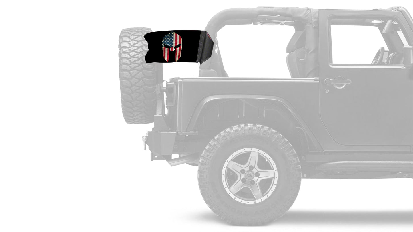 Spartan USA 12"x18" Forever Wave Flag for Jeep Wrangler JK 2-Door 2007-2018
