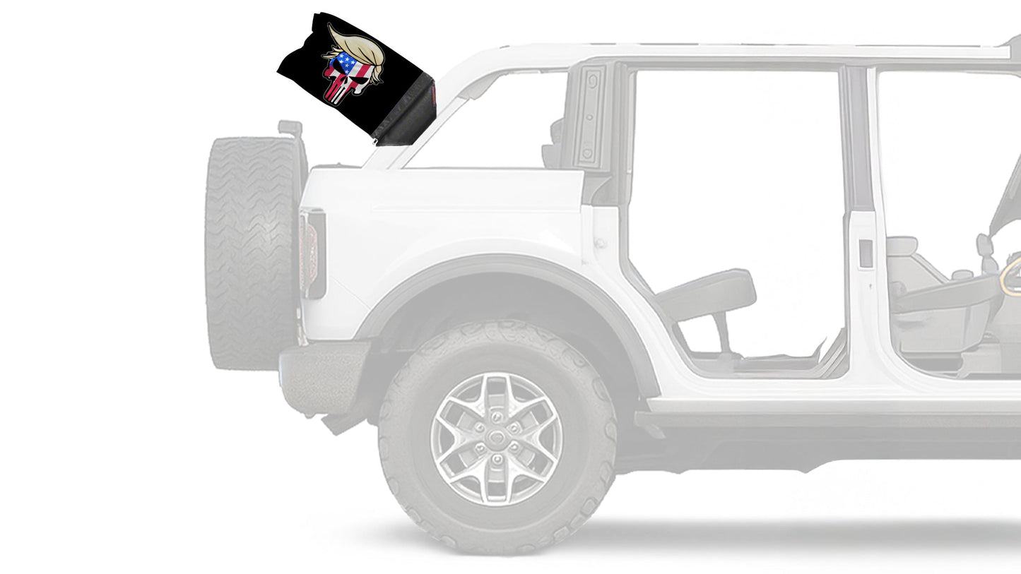 Trump Punisher 12"x18" Forever Wave Flag for Bronco