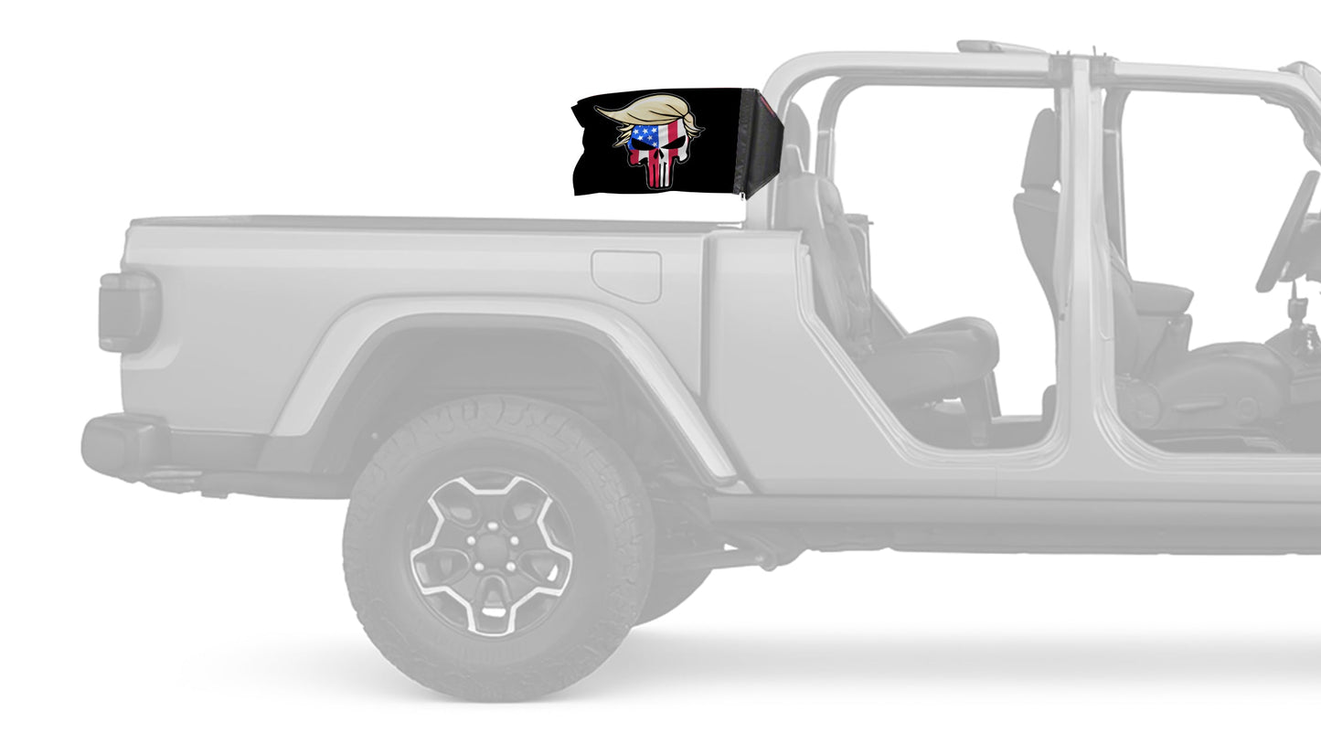 Trump Punisher 12"x18" Forever Wave Flag for Jeep Gladiator JT