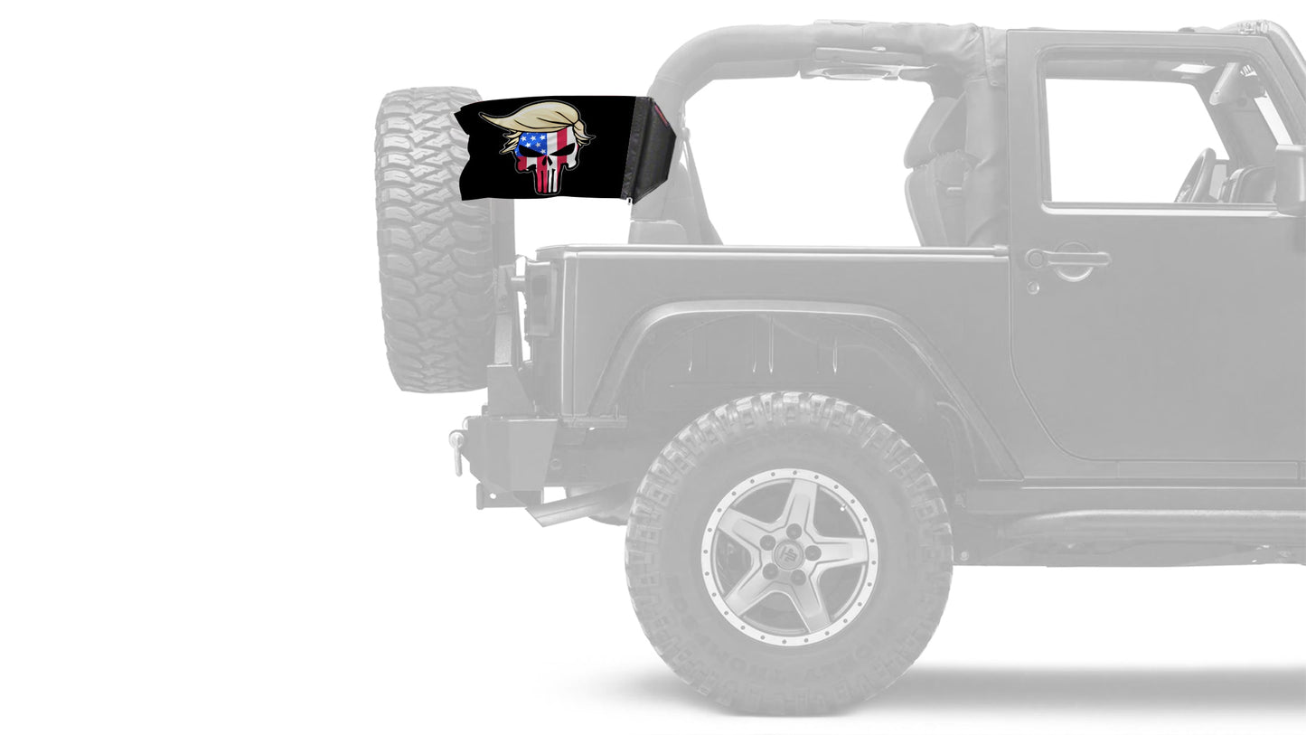 Trump Punisher 12"x18" Forever Wave Flag for Jeep Wrangler TJ 1996-2006