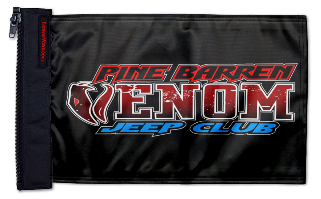 Pine Barren Venom Jeep Club 12"x18" Forever Wave Flag