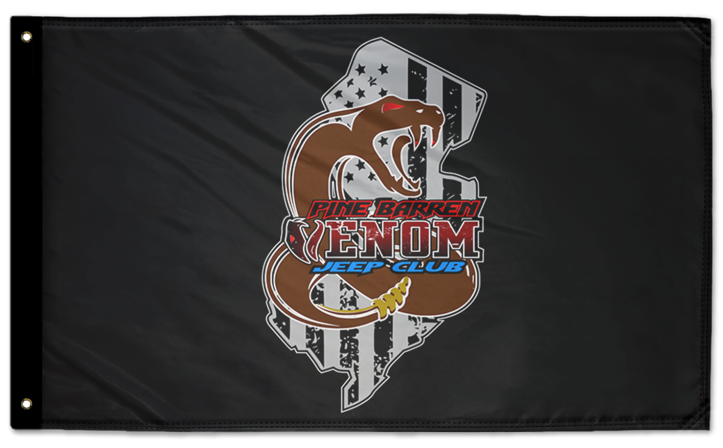 Pine Barren Venom Jeep Club 3'x5' Double-Sided Flag