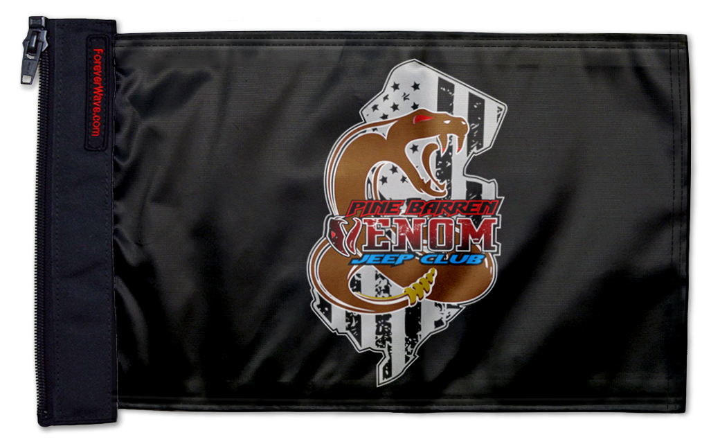 Pine Barren Venom Jeep Club 12"x18" Forever Wave Flag