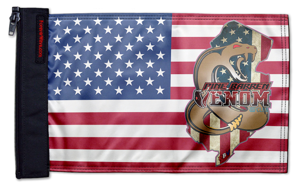 Pine Barren Venom Jeep Club 12"x18" Forever Wave Flag