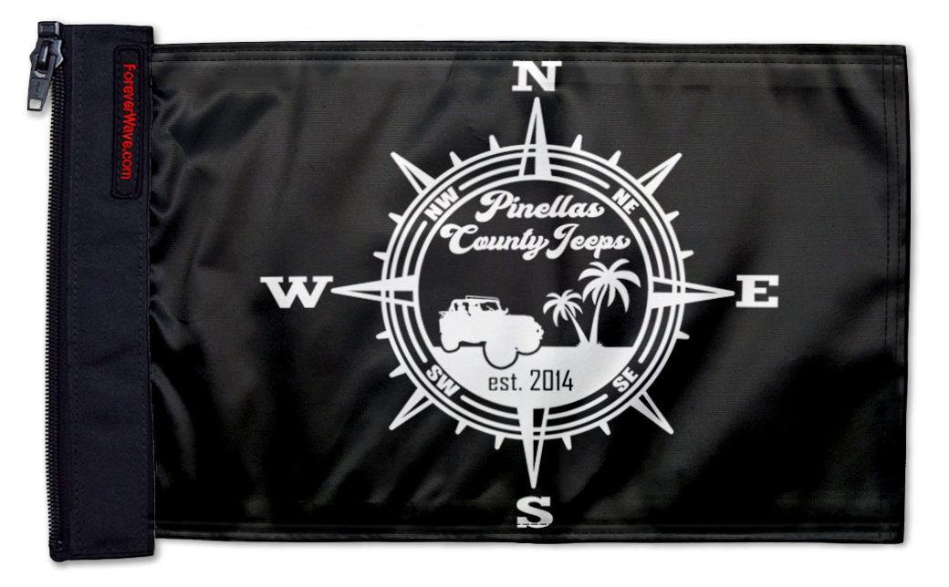 Pinellas County Jeeps Flag 12"x18" Forever Wave Flag