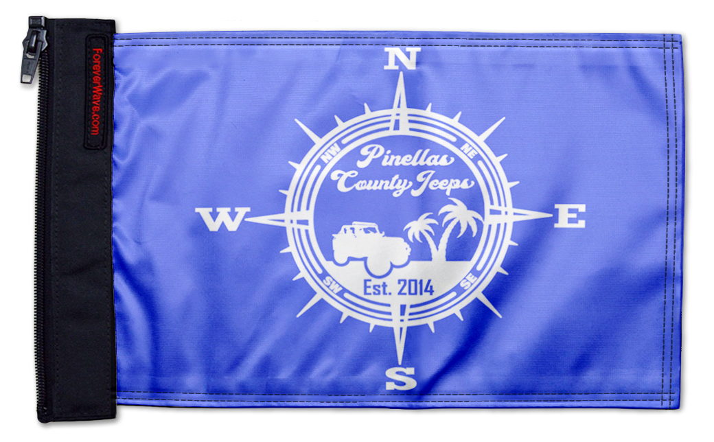 Pinellas County Jeeps Flag 12"x18" Forever Wave Flag