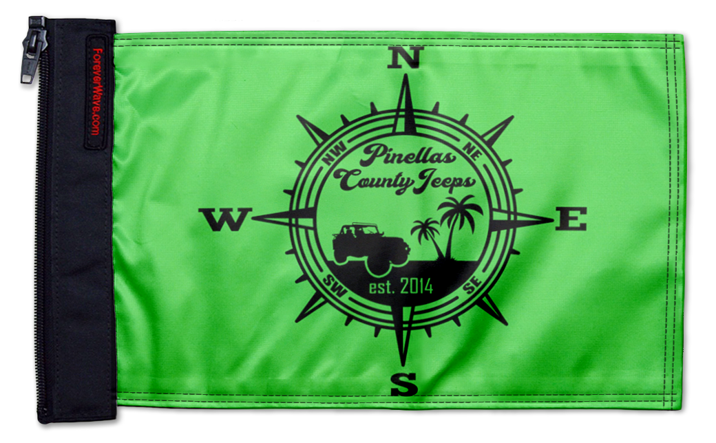 Pinellas County Jeeps Flag 12"x18" Forever Wave Flag