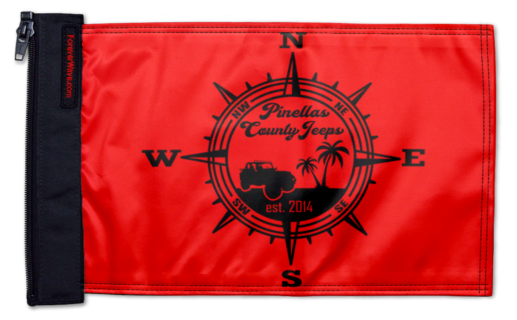 Pinellas County Jeeps Flag 12"x18" Forever Wave Flag